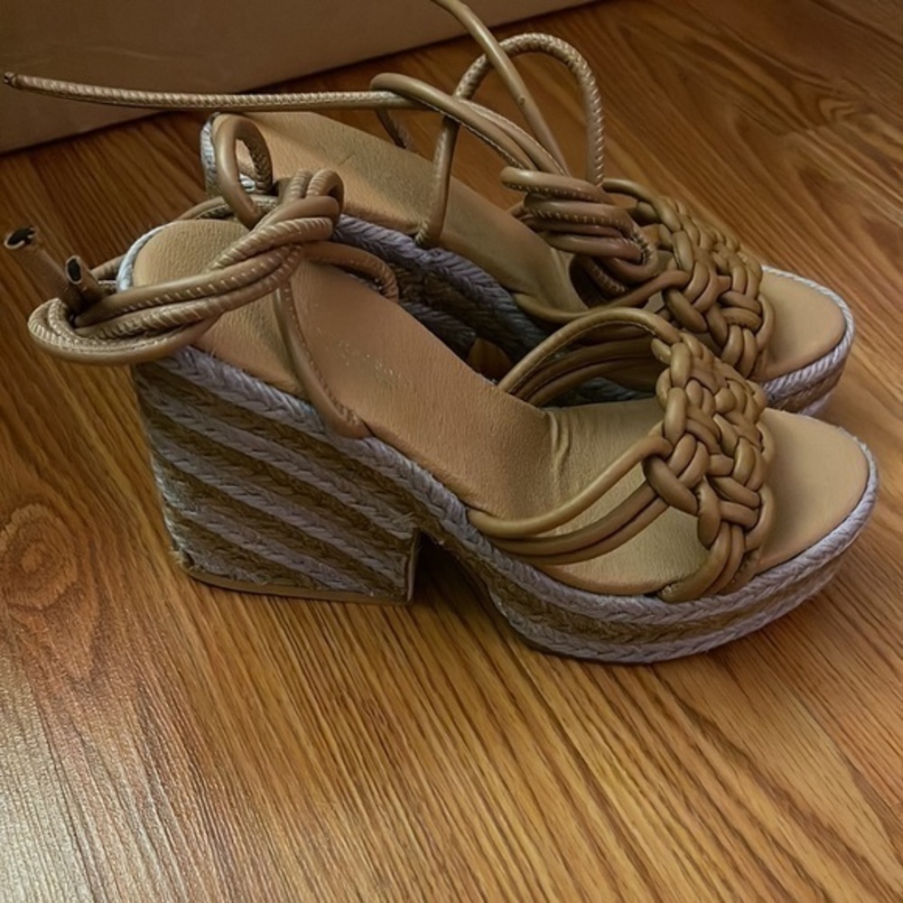 Anthropologie Raffia Platform Heels. - Picture 2 of 5